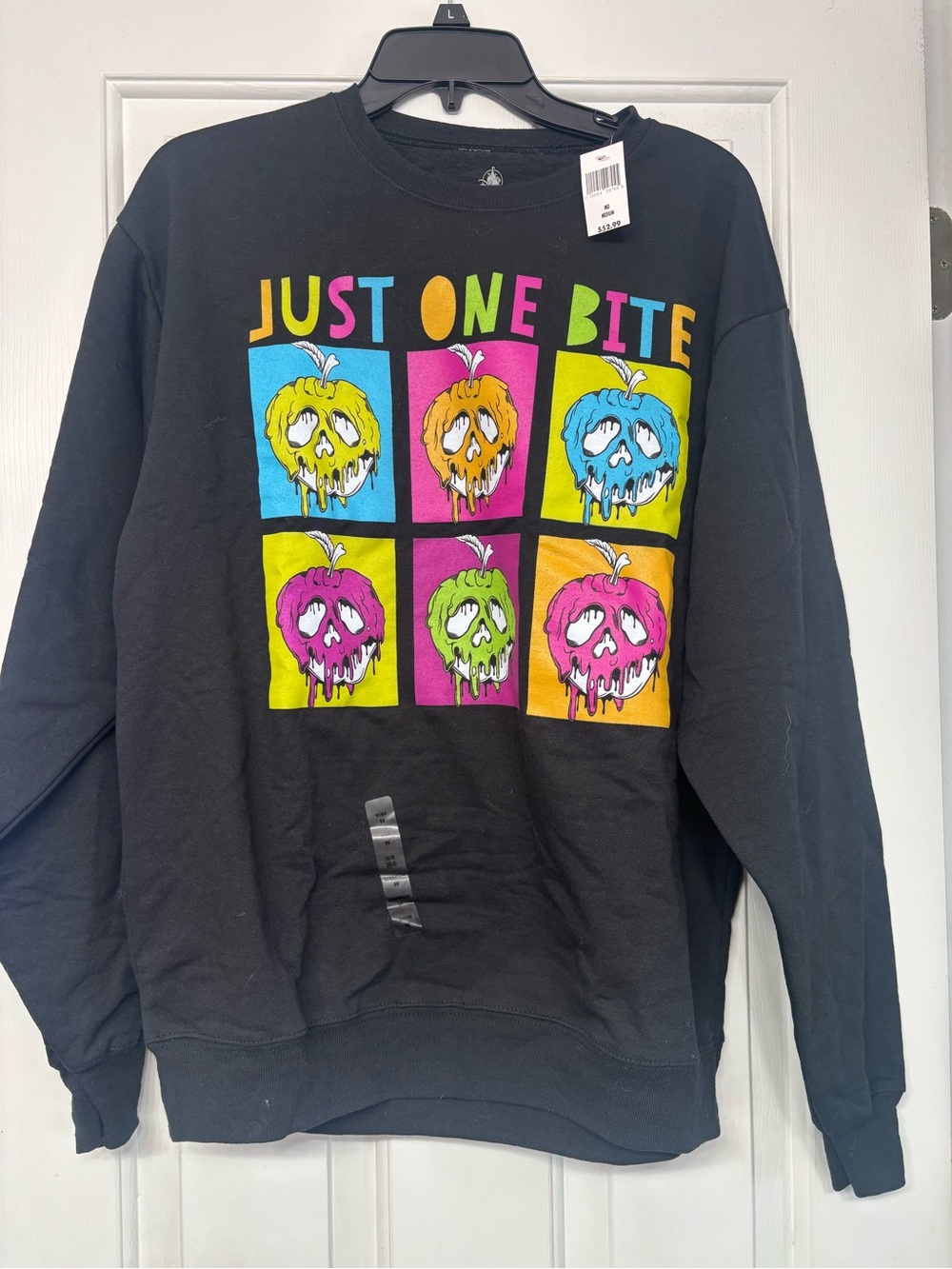 Disney Black Sweatshirt with Neon Pink & Green Pop Art